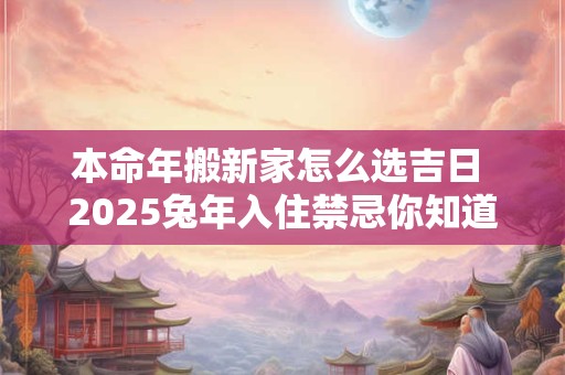本命年搬新家怎么选吉日 2025兔年入住禁忌你知道吗