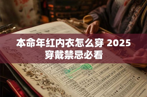 本命年红内衣怎么穿 2025穿戴禁忌必看