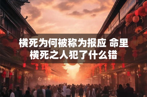 横死为何被称为报应 命里横死之人犯了什么错