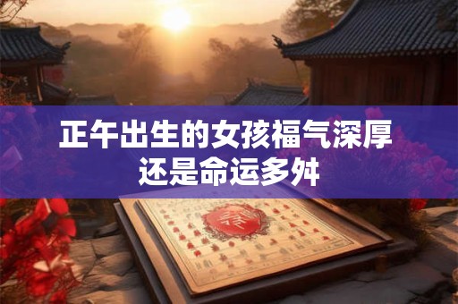 正午出生的女孩福气深厚 还是命运多舛