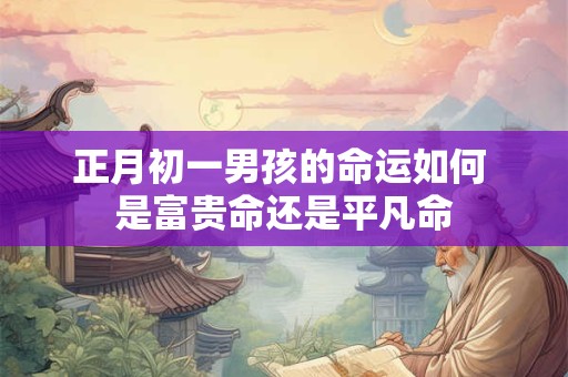 正月初一男孩命运如何 命理揭晓