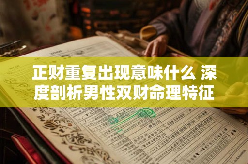 正财重复出现意味什么 深度剖析男性双财命理特征