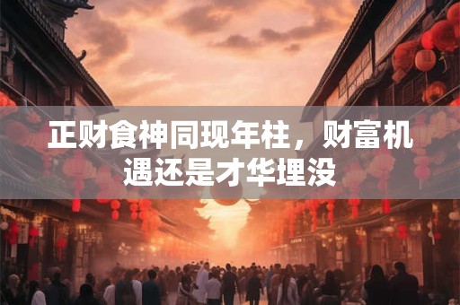 正财食神同现年柱，财富机遇还是才华埋没