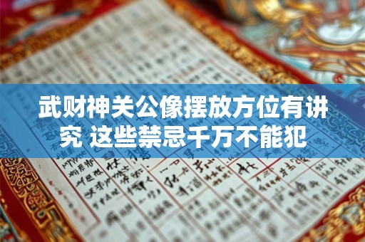 武财神关公像摆放方位有讲究 这些禁忌千万不能犯