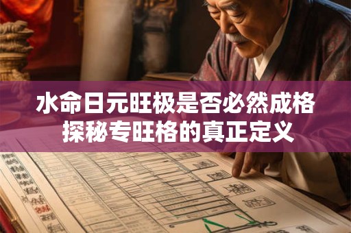 水命日元旺极是否必然成格 探秘专旺格的真正定义