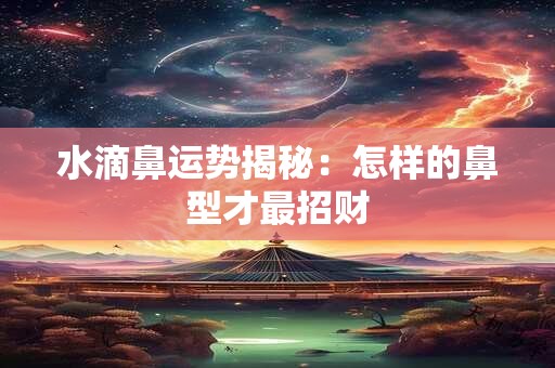 水滴鼻运势揭秘：怎样的鼻型才最招财