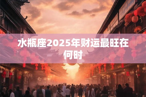 水瓶座2025年财运最旺在何时