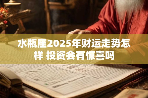 水瓶座2025年财运走势怎样 投资会有惊喜吗