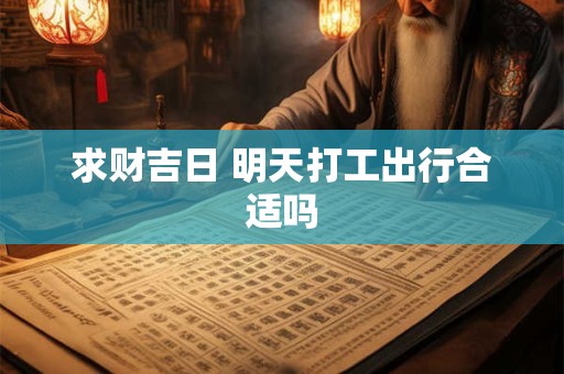 求财吉日 明天打工出行合适吗