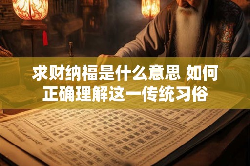求财纳福是什么意思 如何正确理解这一传统习俗
