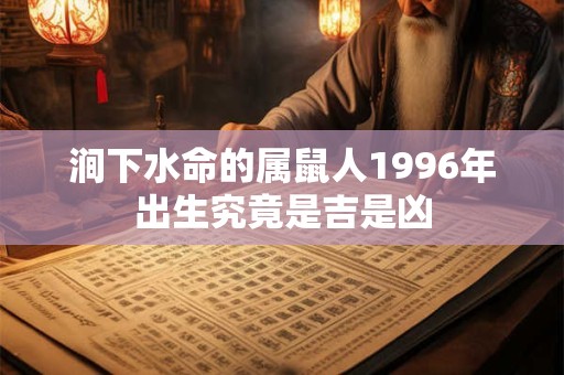 涧下水命的属鼠人1996年出生究竟是吉是凶