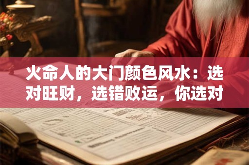 火命人的大门颜色风水：选对旺财，选错败运，你选对了吗
