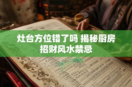 灶台方位错了吗 揭秘厨房招财风水禁忌