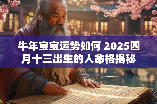 详细阅读:牛年宝宝运势如何 2025四月十三出生的人命格揭秘 牛年宝宝运势如何 2025四月十三出生的人命格揭秘