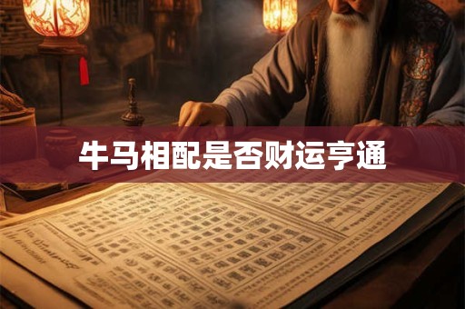 牛马相配是否财运亨通