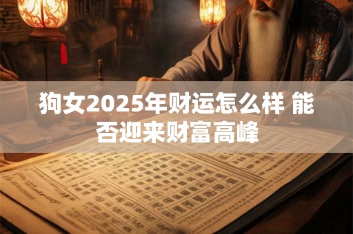 狗女2025年财运怎么样 能否迎来财富高峰