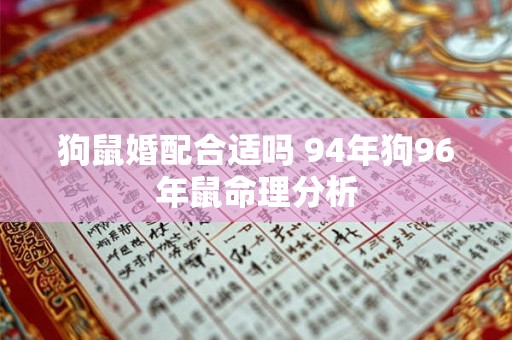 狗鼠婚配合适吗 94年狗96年鼠命理分析