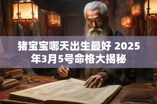猪宝宝哪天出生最好 2025年3月5号命格大揭秘