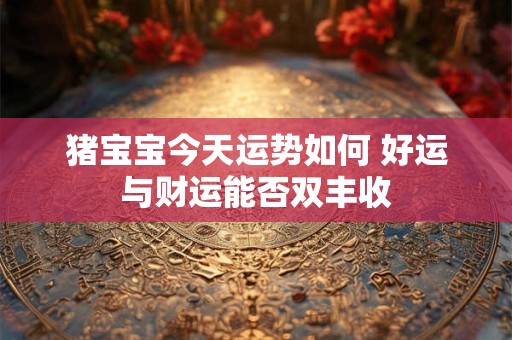 猪宝宝今天运势如何 好运与财运能否双丰收