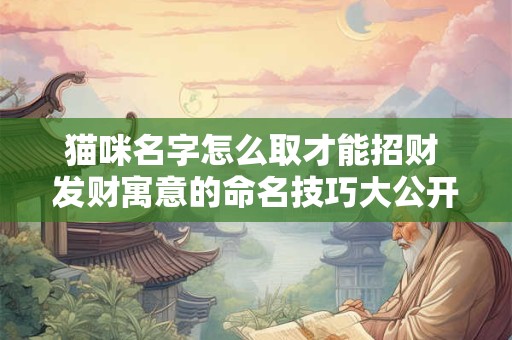 猫咪名字怎么取才能招财 发财寓意的命名技巧大公开