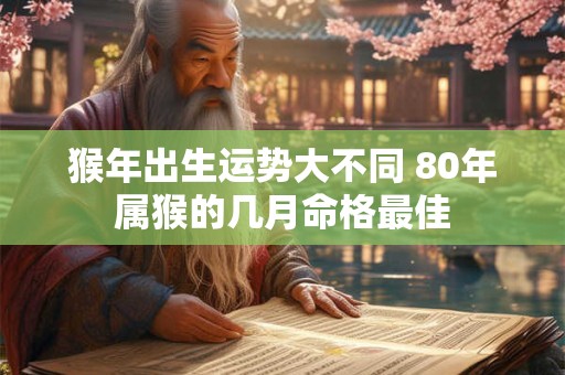 猴年出生运势大不同 80年属猴的几月命格最佳