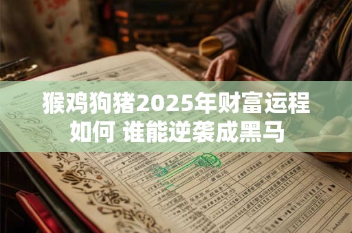 猴鸡狗猪2025年财富运程如何 谁能逆袭成黑马