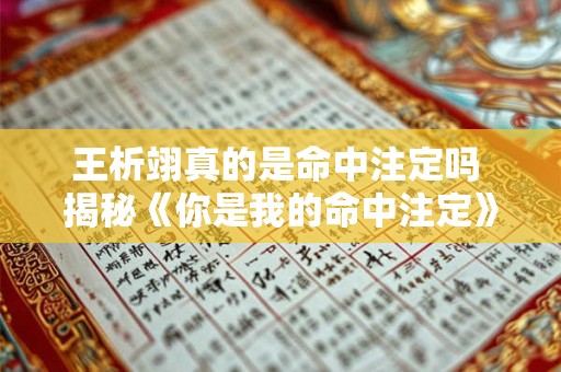 王析翊真的是命中注定吗 揭秘《你是我的命中注定》中的爱情真相