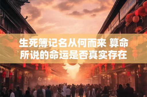生死簿记名从何而来 算命所说的命运是否真实存在