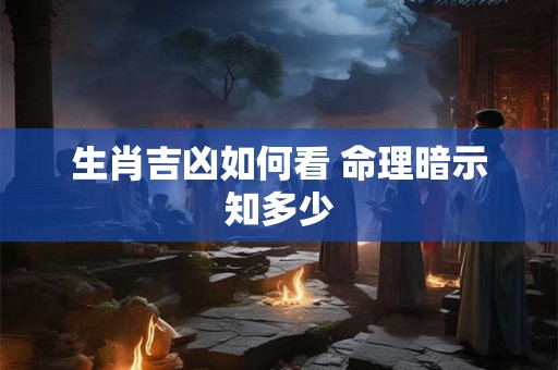 生肖吉凶如何看 命理暗示知多少