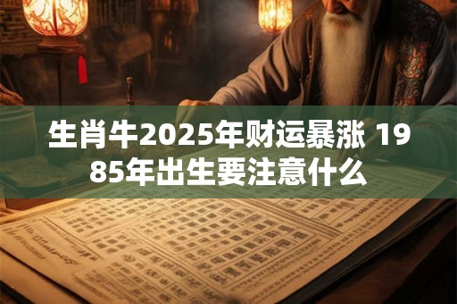 生肖牛2025年财运暴涨 1985年出生要注意什么