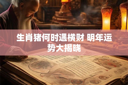 生肖猪何时遇横财 明年运势大揭晓