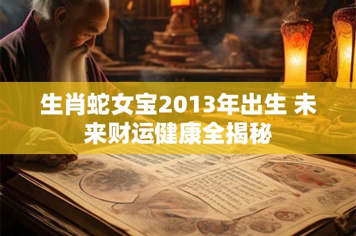 生肖蛇女宝2013年出生 未来财运健康全揭秘