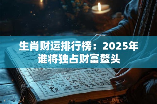 生肖财运排行榜：2025年谁将独占财富鳌头