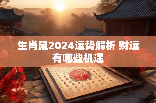 生肖鼠2024运势解析 财运有哪些机遇