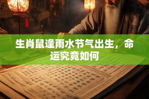 生肖鼠逢雨水节气出生，命运究竟如何