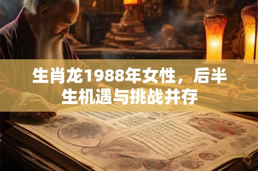 生肖龙1988年女性，后半生机遇与挑战并存