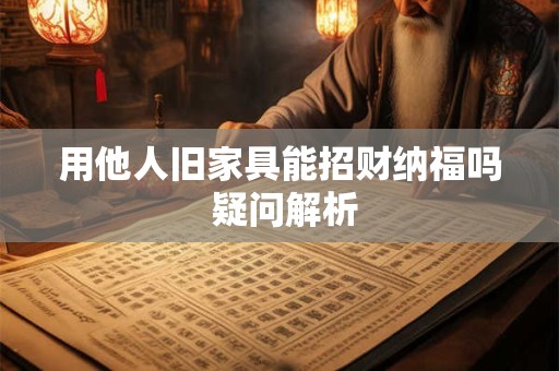 用他人旧家具能招财纳福吗 疑问解析