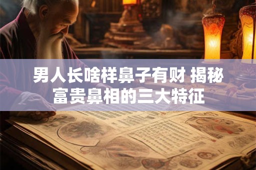 男人长啥样鼻子有财 揭秘富贵鼻相的三大特征