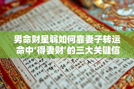 男命财星弱如何靠妻子转运 命中‘得妻财’的三大关键信号