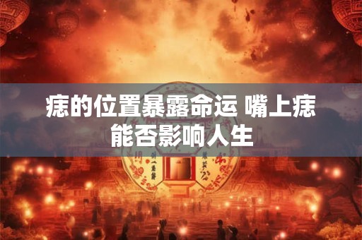 痣的位置暴露命运 嘴上痣能否影响人生