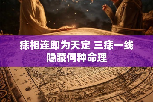 痣相连即为天定 三痣一线隐藏何种命理
