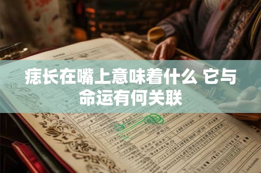 痣长在嘴上意味着什么 它与命运有何关联