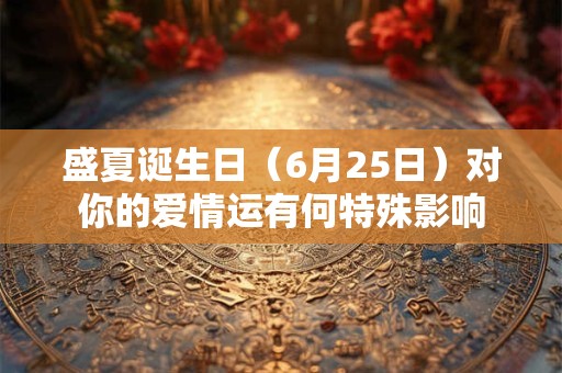 盛夏诞生日（6月25日）对你的爱情运有何特殊影响