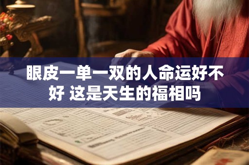 眼皮一单一双的人命运好不好 这是天生的福相吗