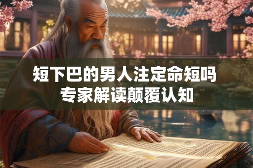 短下巴的男人注定命短吗 专家解读颠覆认知