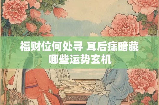 福财位何处寻 耳后痣暗藏哪些运势玄机