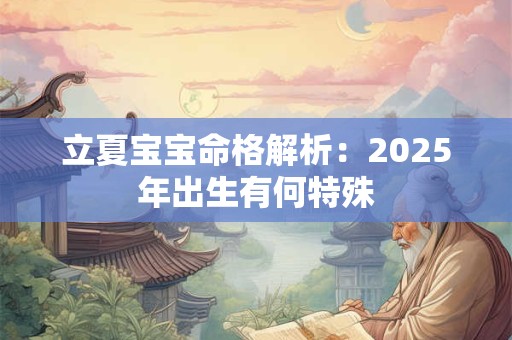 立夏节气出生的2025年宝宝，命运走势如何