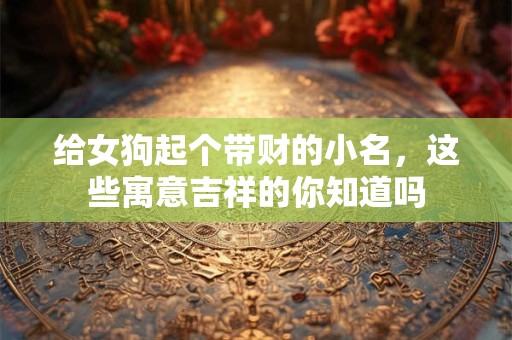 给女狗起个带财的小名，这些寓意吉祥的你知道吗