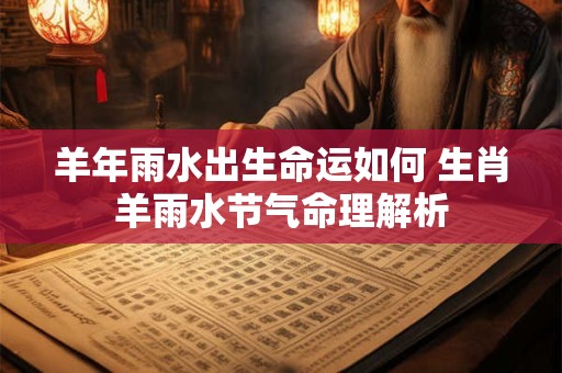 羊年雨水出生命运如何 生肖羊雨水节气命理解析