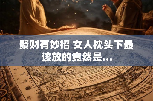 聚财有妙招 女人枕头下最该放的竟然是…